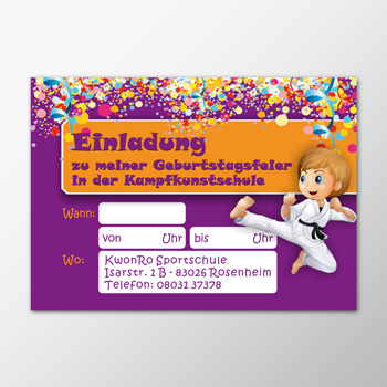 Kindergeburtstag - Einladungskarten A6 2015